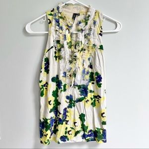 Anthropologie One September Floral Tank Top Blouse